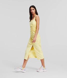 Vestido Karl Lagarfeld Midi Amarillo para Mujer