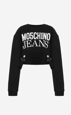 Sudadera Moschino Cropped Negra para Mujer