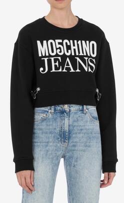 Sudadera Moschino Cropped Negra para Mujer