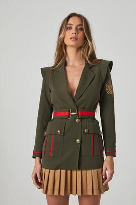 Chaqueta Highly Preppy Militar Verde para Mujer