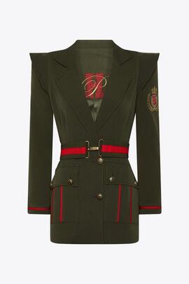 Chaqueta Highly Preppy Militar Verde para Mujer