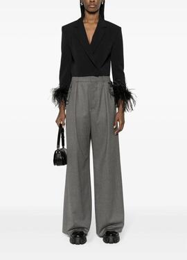 Americana Corta Pinko Plumas Negra para Mujer