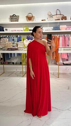 Vestido Mariaroch Benny Asimetrico Rojo para Mujer