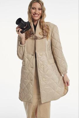Abrigo Oky Verico Acolchado Beige para Mujer