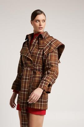 Gabardina Highly Preppy Cuadros Camel