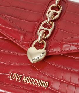 Bolso Moschino Love Shiny Croco Rojo para Mujer