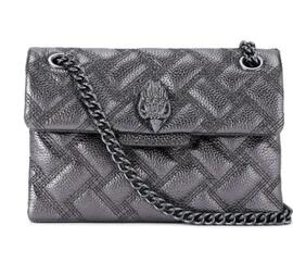Bolso Kurt Geiger Mini Kensigton Drench Gris Metal para Muje