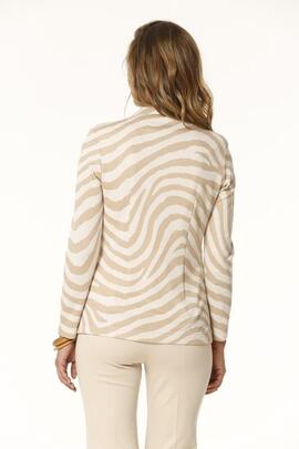Chaqueta Oky Yodia Punto Estampado Beige