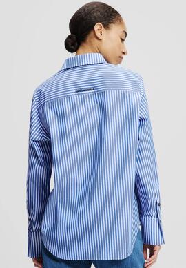 Camisa Karl Ikon Print Karl Raya Azul