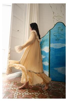 Vestido Preppy Cuello Camel
