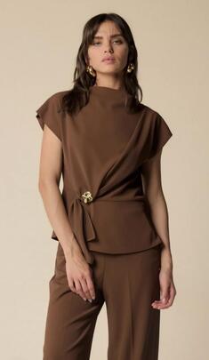 Conjunto Kocca Blusa   Pantalón Elvina Marrón