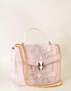 Bolso Cierre Serpiente Rosa