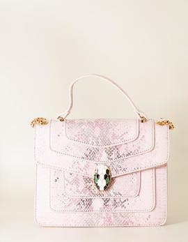 Bolso Cierre Serpiente Rosa