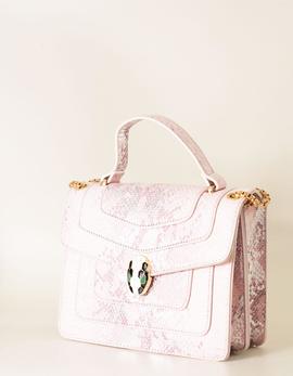 Bolso Cierre Serpiente Rosa