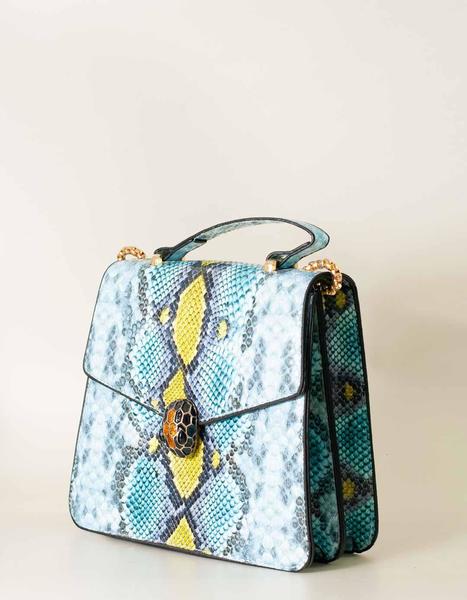 Bolso Serpiente Azul Mujer