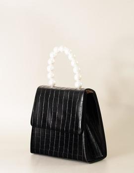 Bolso Negro Asas Perlas para Chica