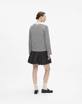 Polo Karl Lagarfeld Escote V Rayas negro/crudo