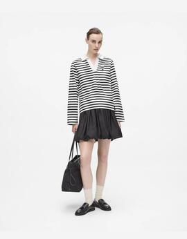 Polo Karl Lagarfeld Escote V Rayas negro/crudo