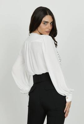 Body Relish Manga Larga Escote Pico Blanco