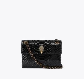 Bolso Kurt Geiger Mini Kensigton Snake Print Negro