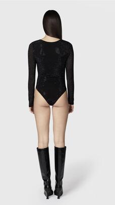 Body Twenty Brillos Manga Larga Negro