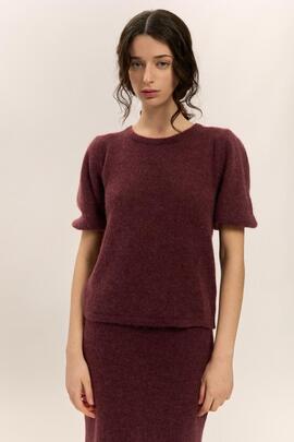 Jersey Montoto Manga Corta Abullonada Berenjena