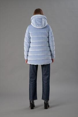 Plumífero Celeste Azul Terciopelo