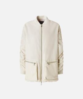 Chaqueta Pinko Bómber Larga de Raso Técnico