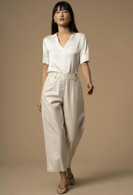 Pantalón Kocca Crudo Beige Brillo