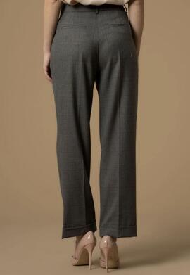 Pantalón Kocca Cuadros Gris/Burdeos