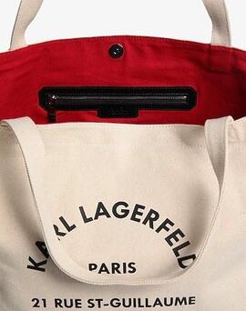 Bolso Karl Shopper Logo Beige