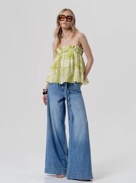Top Fracomina Estampado Verde
