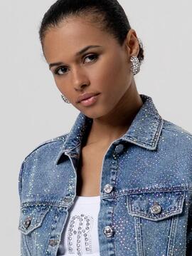Chaqueta Fracomina Crop Brillos Vaquera