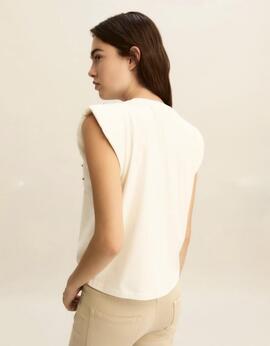 Camiseta Emme Brillos Cruda