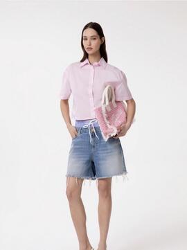 Pantalón Gaëlle Calzoncillo Rayas Corto Azul