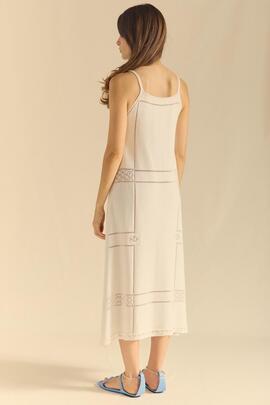 Vestido Montoto Calado Vaciado Algodón