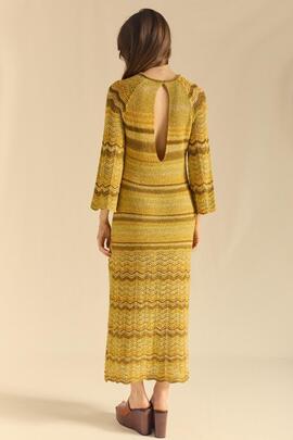 Vestido Montoto Ondas Algodón Redondo Estampado