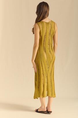 Vestido Montoto Cinta Desagujado Pera