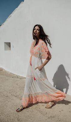 Vestido Piti Cuiti Kerala Fluor Blanco