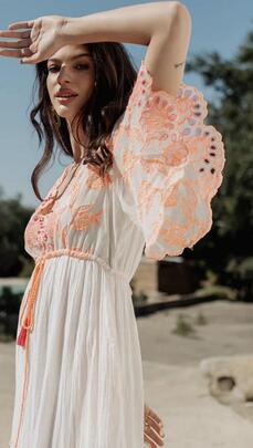 Vestido Piti Cuiti Kerala Fluor Blanco