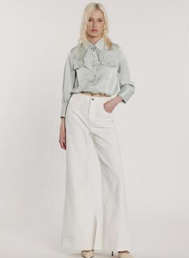 Blusa Relish Globo Satinada Verde Agua