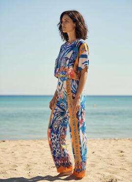 Pantalón Miss Goodlife Estampado Azul