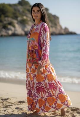 Vestido Miss Goodlife Midi Violet Multicolor