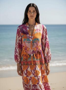 Vestido Miss Goodlife Midi Violet Multicolor