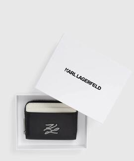 Cartera Karl K/Autograph SM Negro Blanco