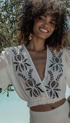 Conjunto Piti Cuiti Falda Top  Blanco/Negro