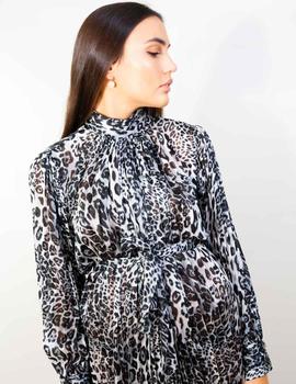 Vestido Largo Animal Print Gris Nevada Love para Mujer