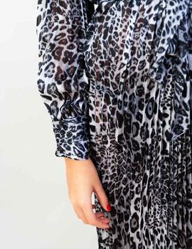 Vestido Largo Animal Print Gris Nevada Love para Mujer