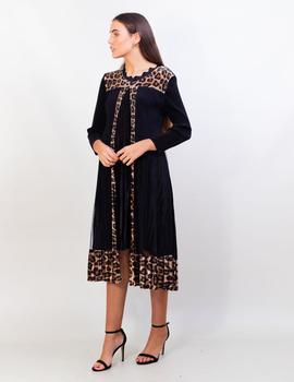 Vestido Negro Cenefa Print Natural De Lasaison para Mujer