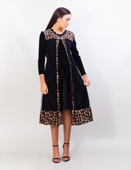 Vestido Negro Cenefa Print Natural De Lasaison para Mujer